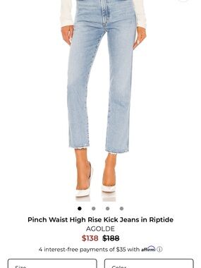 Agolde Pinch Waist High Rise Kick Jeans